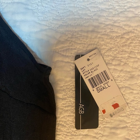 Women’s top by AGB. Black sheer with beaded neckline. NWT. MSRP $46. Sz S. - Picture 2 of 5